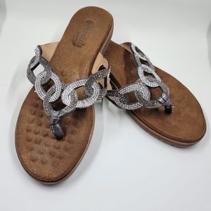 Womens rhinestone flip flops